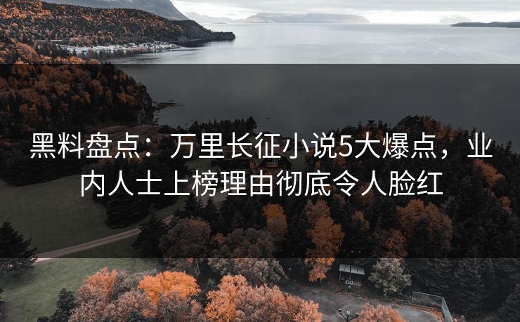 黑料盘点：万里长征小说5大爆点，业内人士上榜理由彻底令人脸红