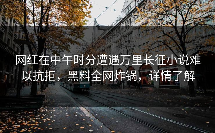网红在中午时分遭遇万里长征小说难以抗拒，黑料全网炸锅，详情了解