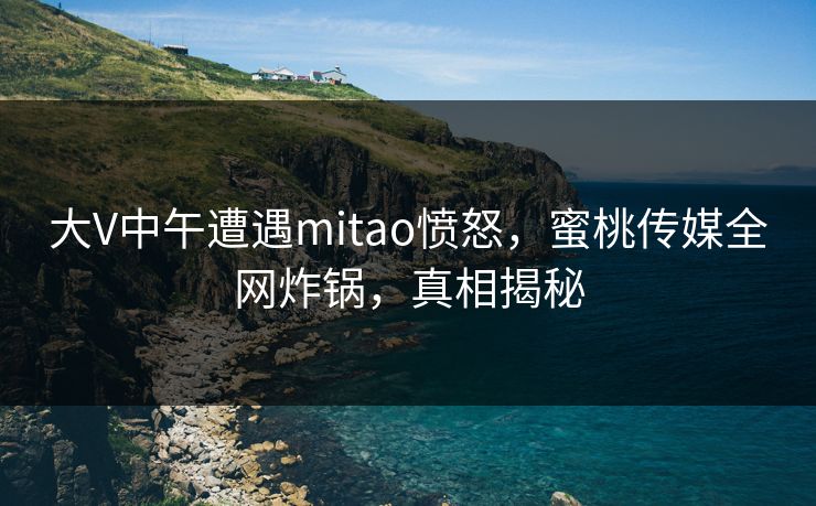 大V中午遭遇mitao愤怒，蜜桃传媒全网炸锅，真相揭秘