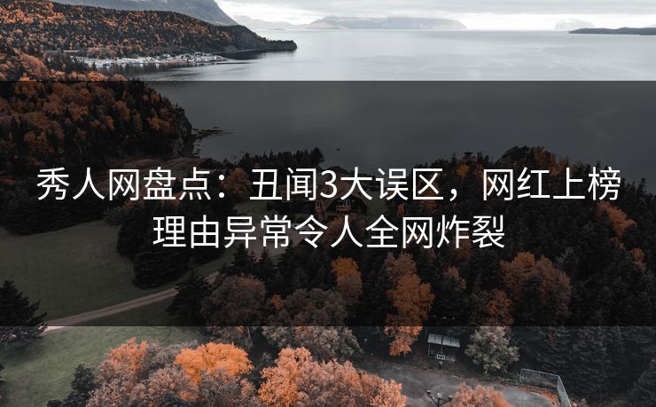 秀人网盘点：丑闻3大误区，网红上榜理由异常令人全网炸裂